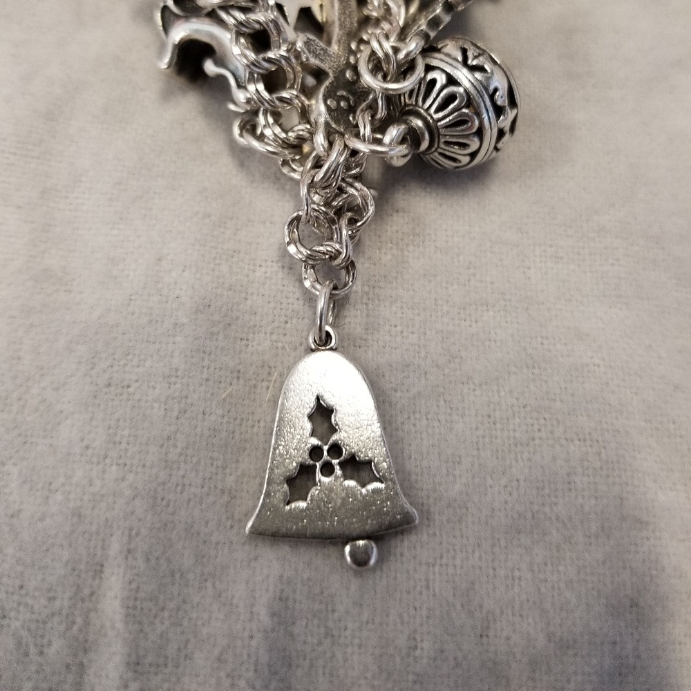 James Avery Christmas Holly Bell-Retired